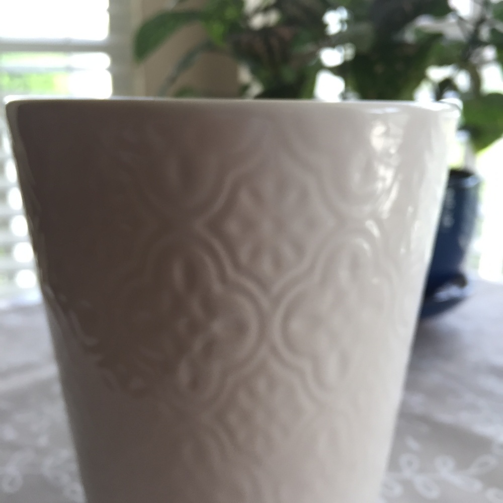 $5 when Bundled with‎ another item.  White Ceramic Flower Pot.